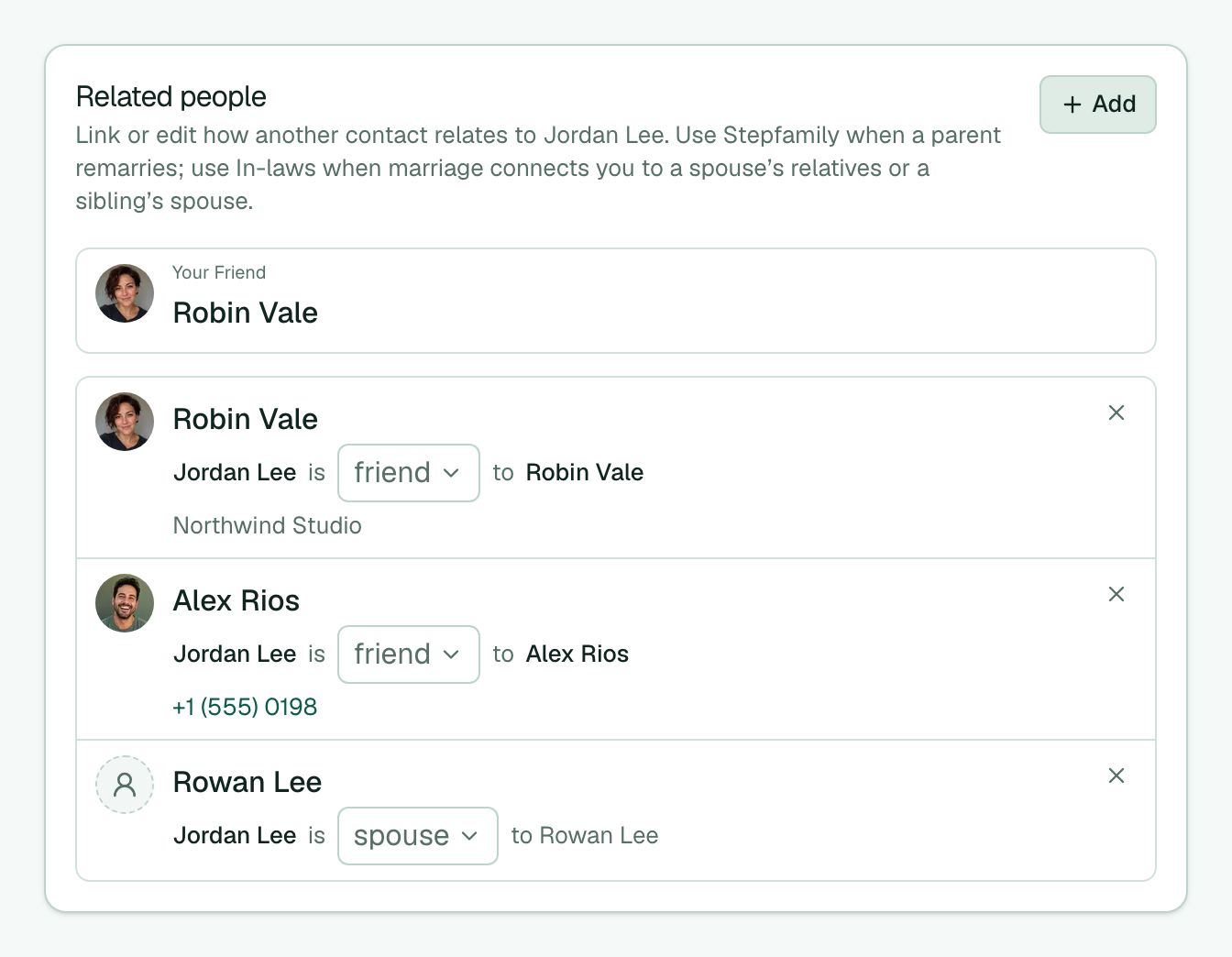 Related people editor