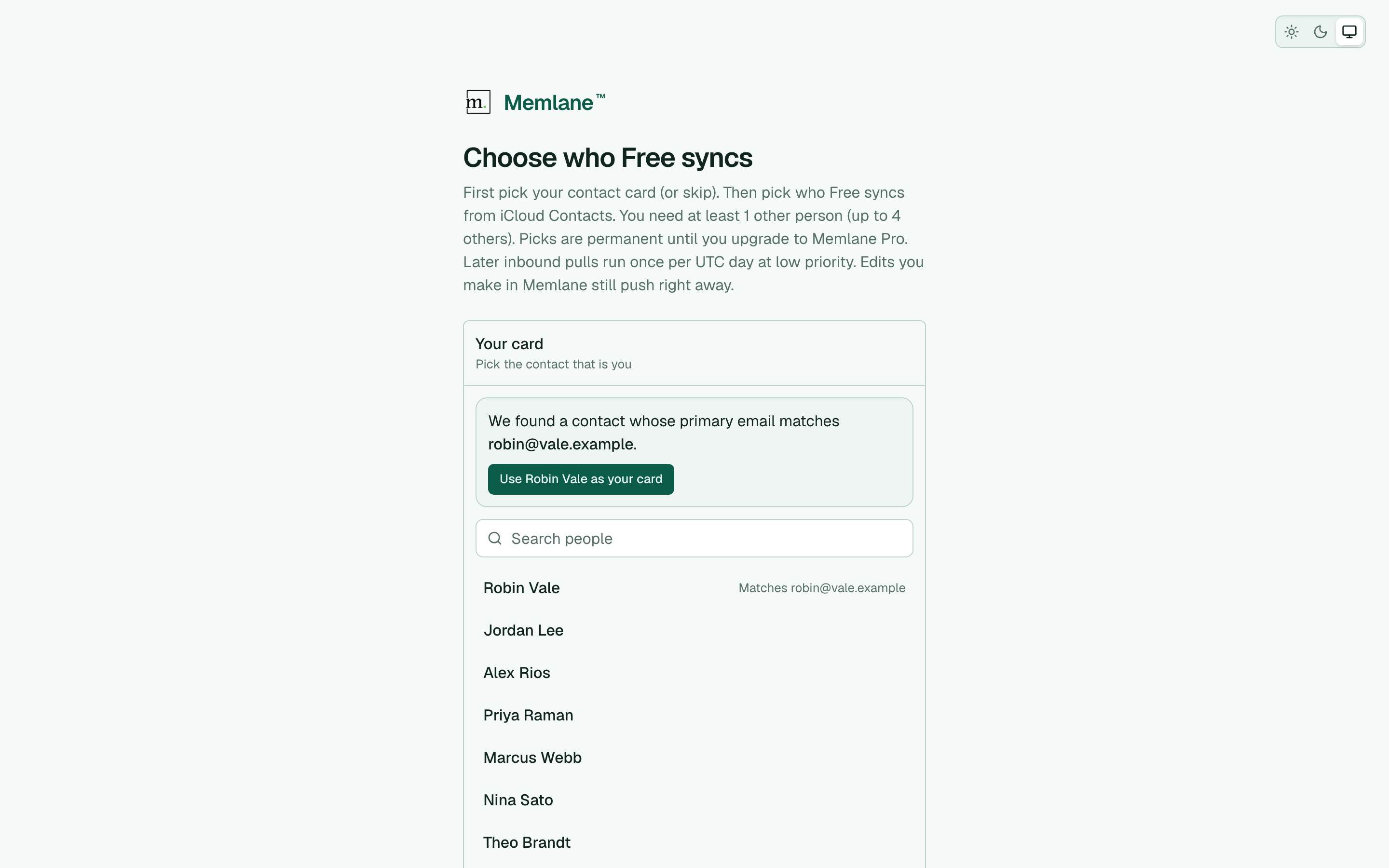 Choose who Free syncs