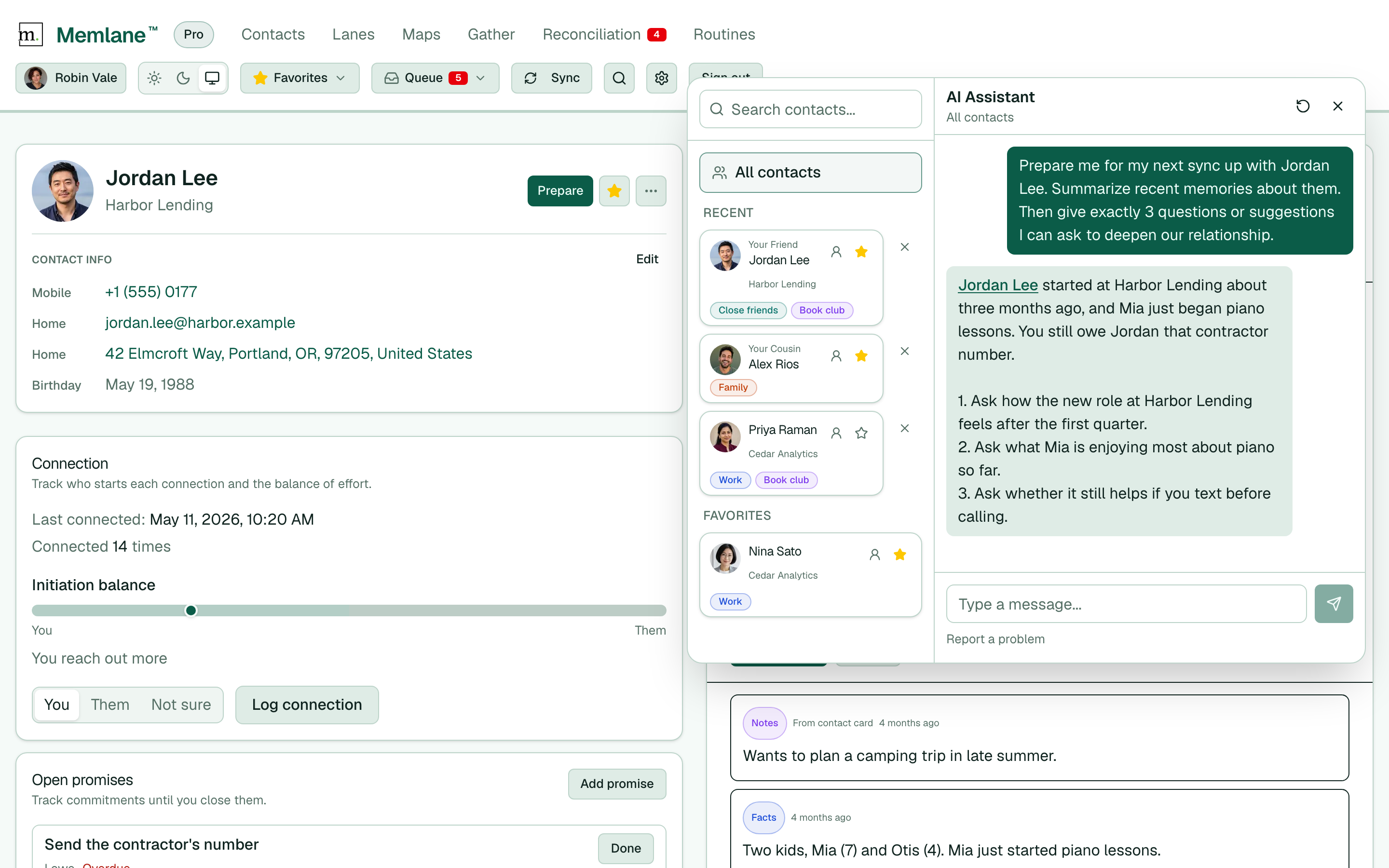 Prepare sync-up brief