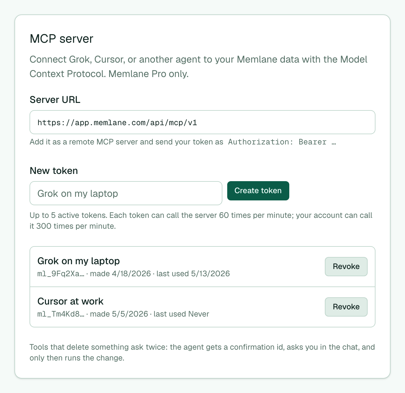 MCP settings